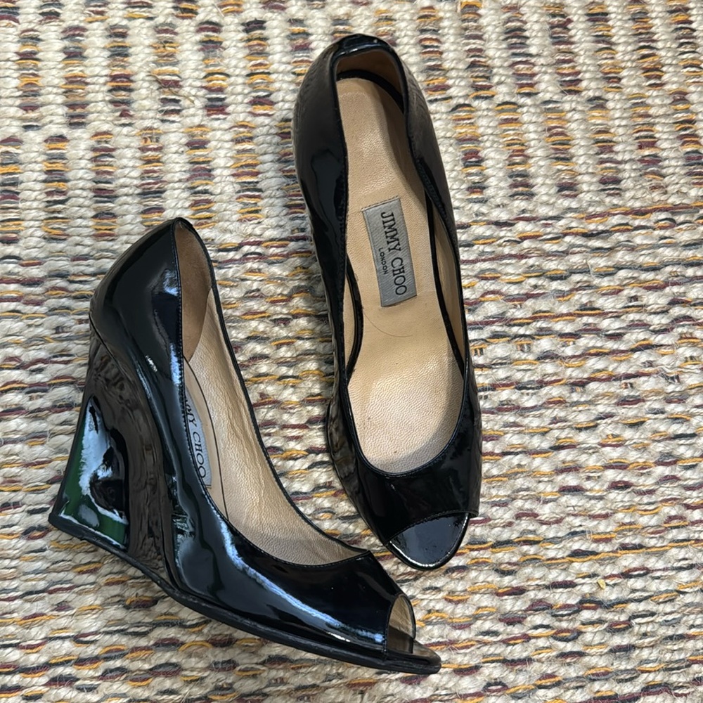Jimmy Choo Patent Leather Wedges SOLD